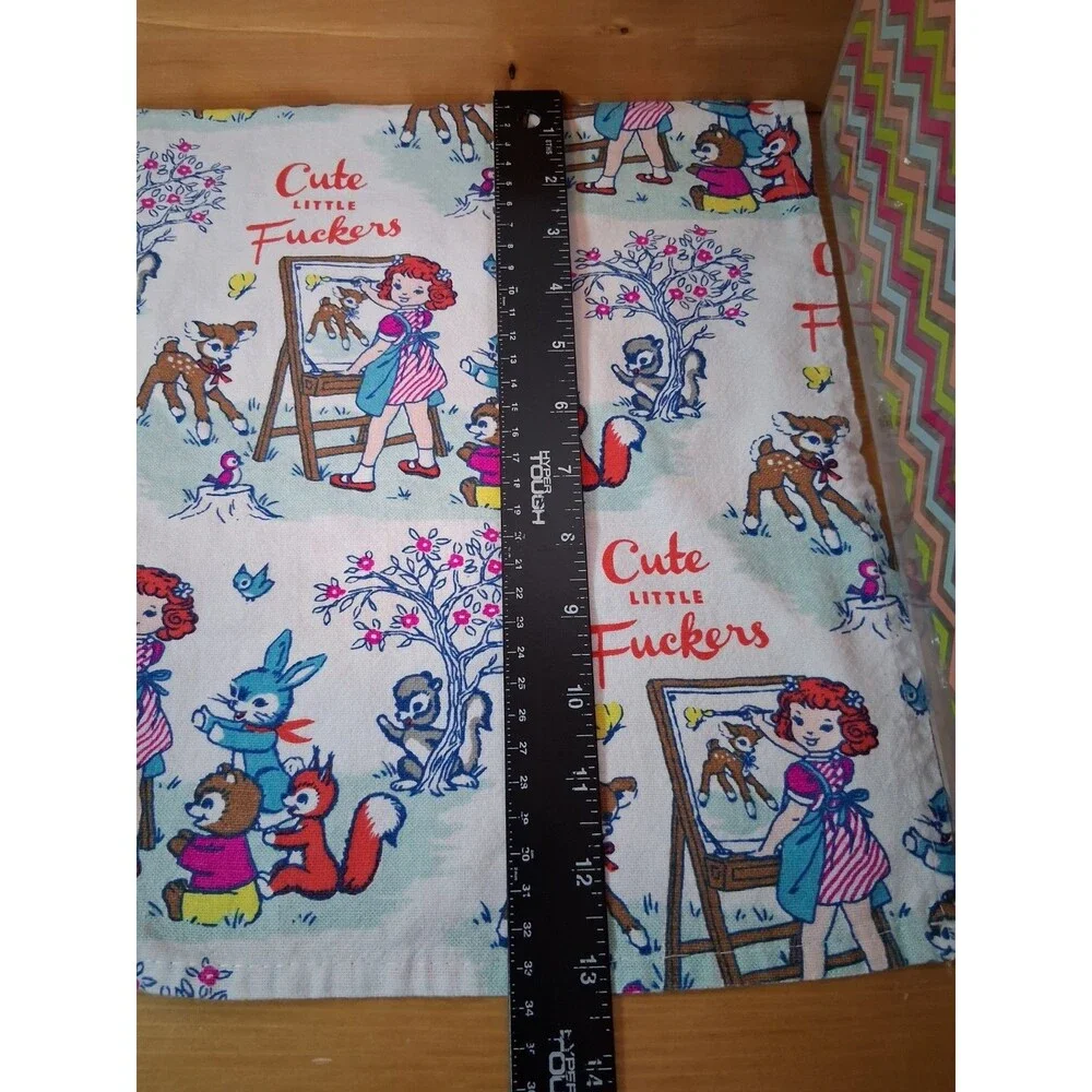 Blue Q 'CUTE LITTLE F**KERS DISH TOWEL' Dishcloth Tea Kitchen 20 X 26